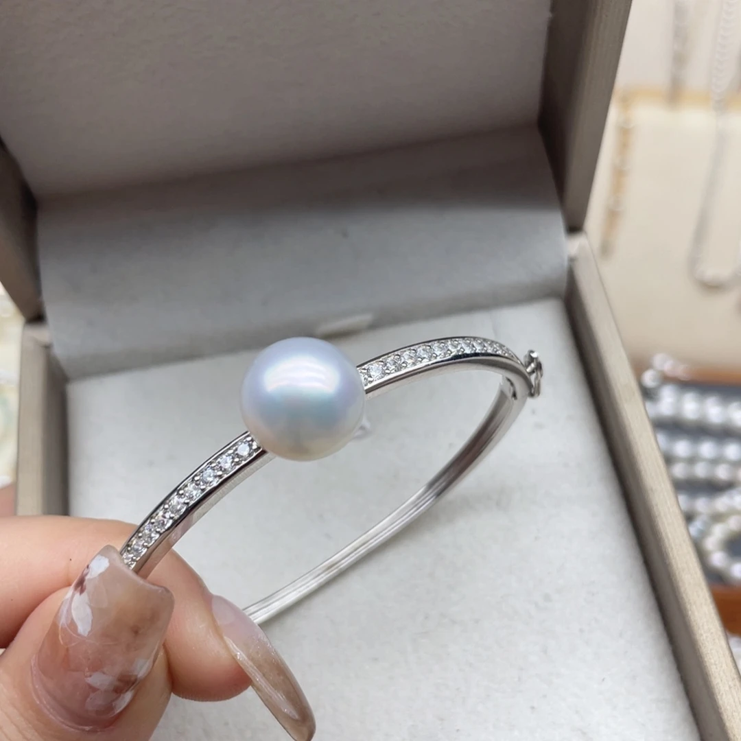 海水珍珠手镯银S925镶嵌T111