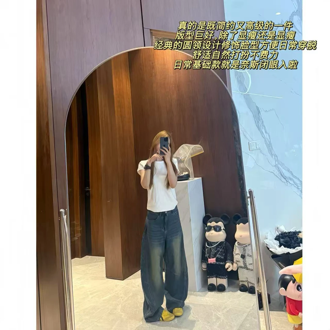 徐秋阳   竖线T（常规版型）春夏新款百搭休闲显瘦短袖12128