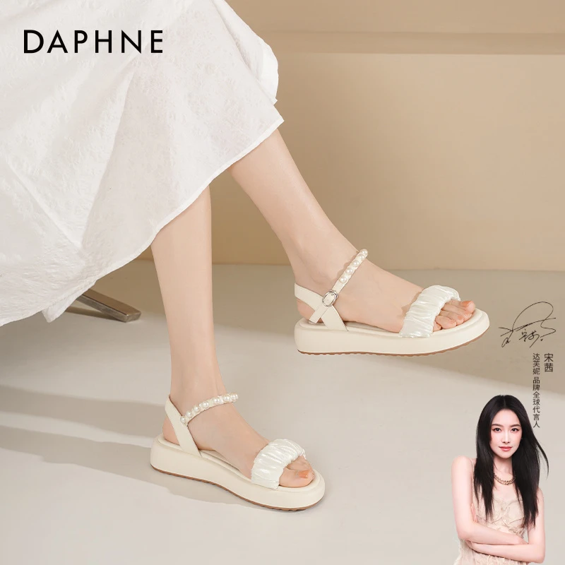 达芙妮凉鞋女款2025新款夏天穿裙子专用鞋子高跟凉鞋绝美法式拖zc