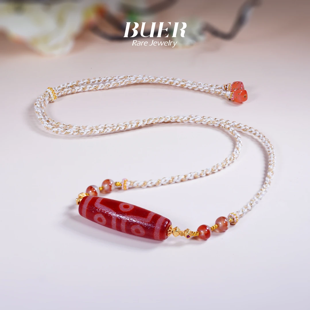 【不二】红肉六眼天珠DIY项链(多样性发)*