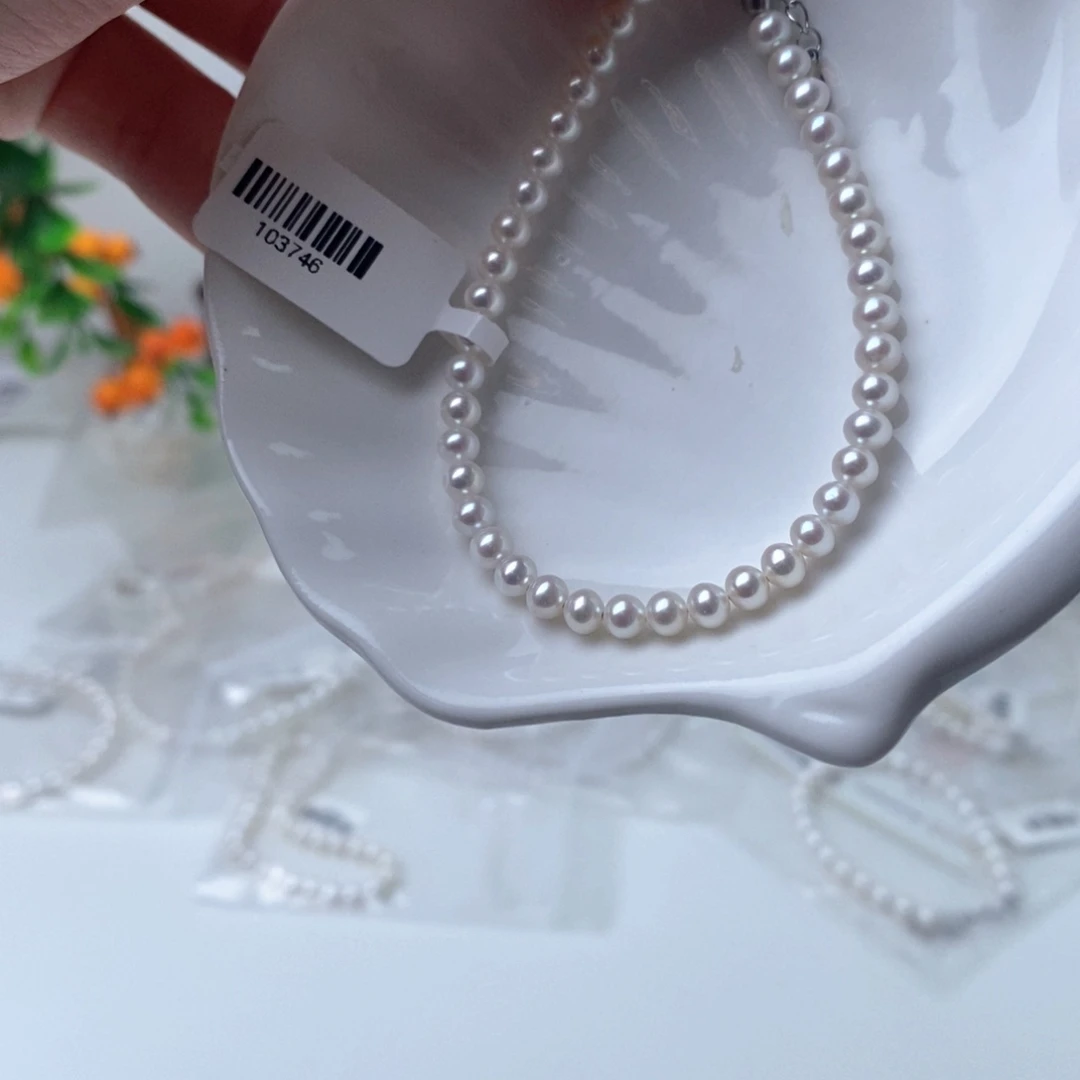 淡水珍珠项链银S925镶嵌103746