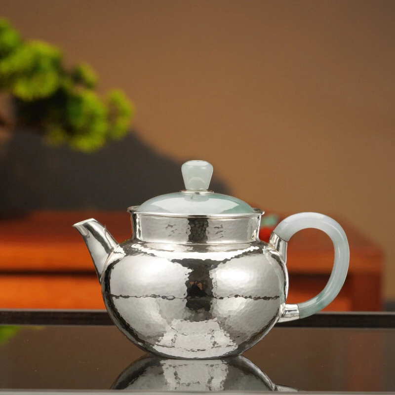 古悦 悦翠系列 砡盖小壶 纯手工锤纹 家用中式泡茶壶