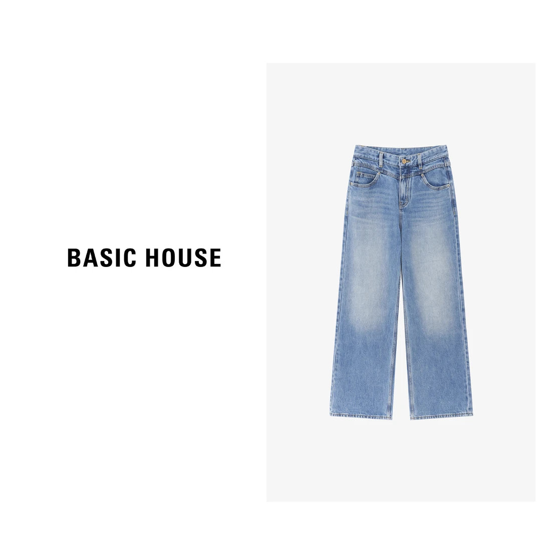 Basic House/百家好时尚宽松牛仔裤B0625H5G232