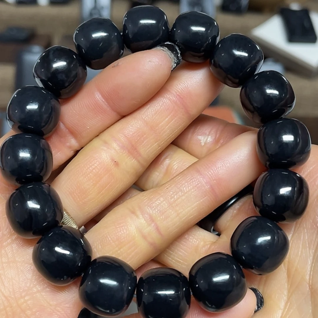 【闪购商品】和田玉（墨玉）手串未镶嵌福利版卡14老型