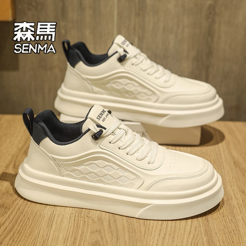 SENMA/森马秋季厚底板鞋男款2025新款爆款时尚休闲鞋百搭小白鞋男