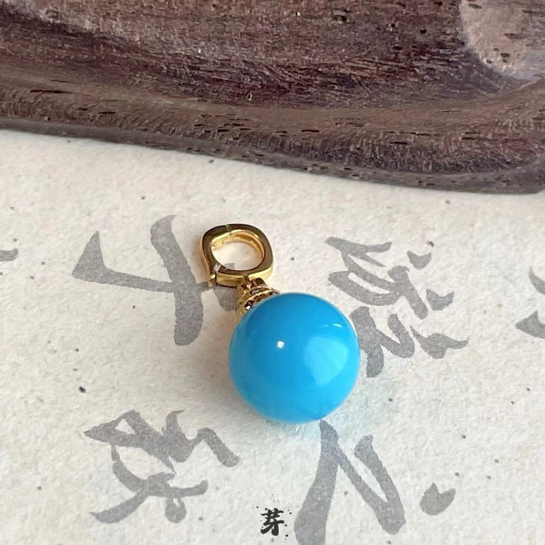 美松●18K金镶嵌绿松石吊坠多样发其一#8927