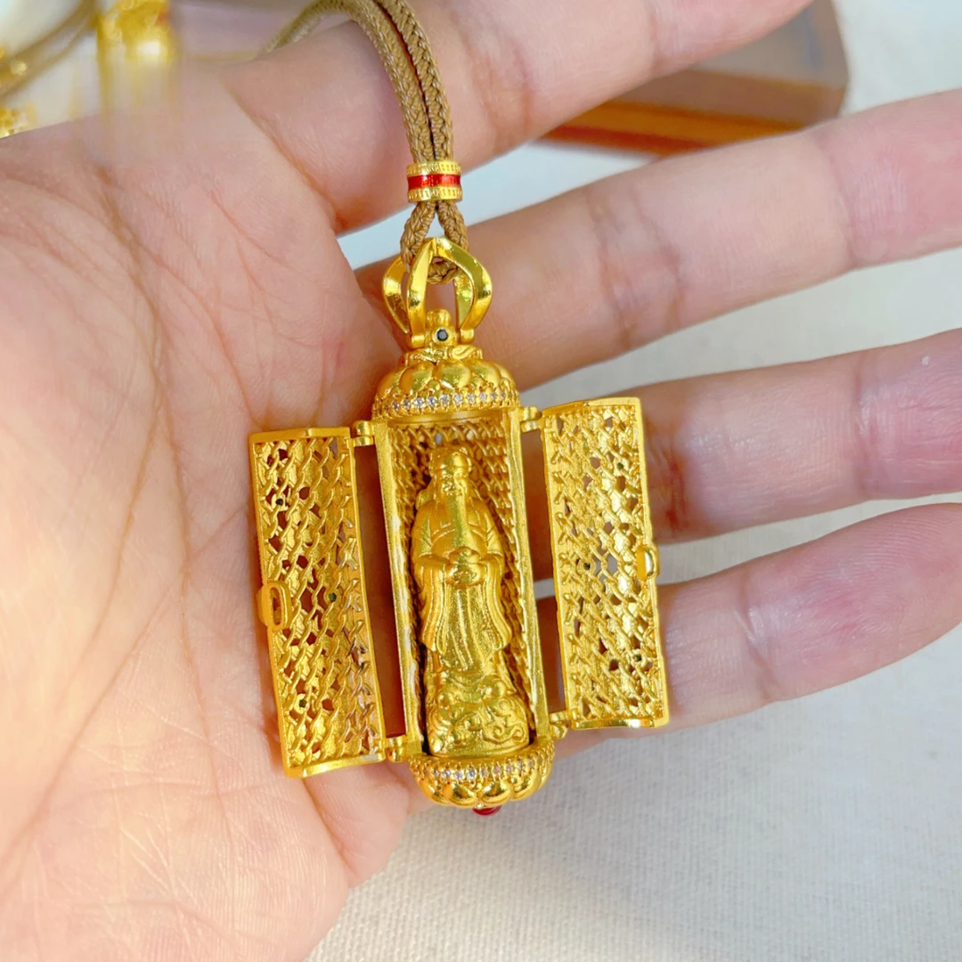 铜合金吊坠 铜合金吊坠 财神爷吊坠随身平安古法高颜值项坠吊坠