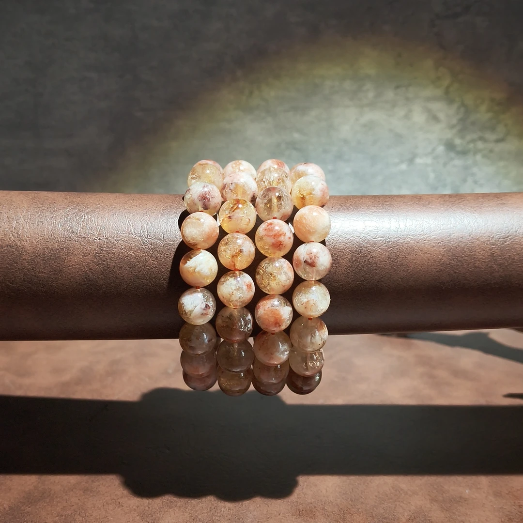 【黑胖珠宝】H0332 天然水晶黄塔晶单圈手串 多样性发其一