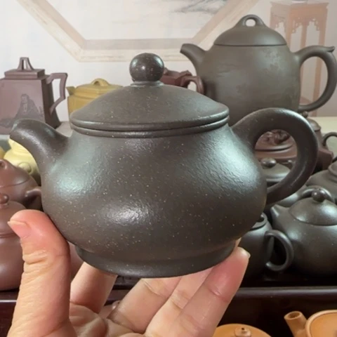 紫砂茶壶梨皮天青230c c