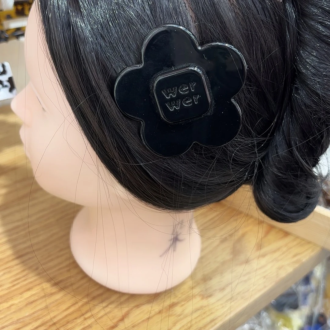 皮质铁合金大号黑色花朵
