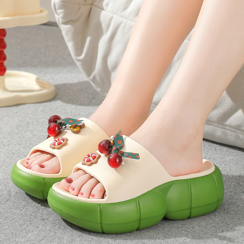 高跟厚底拖鞋女夏季新款网红时尚ins风松糕底凉拖鞋浴室防滑外穿