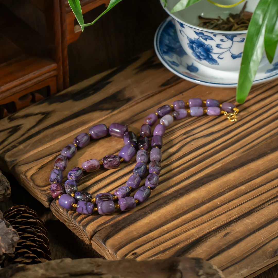 世间臻宝-18K金老矿舒俱来大桶珠项链/多样性发/P7158/50CM±/