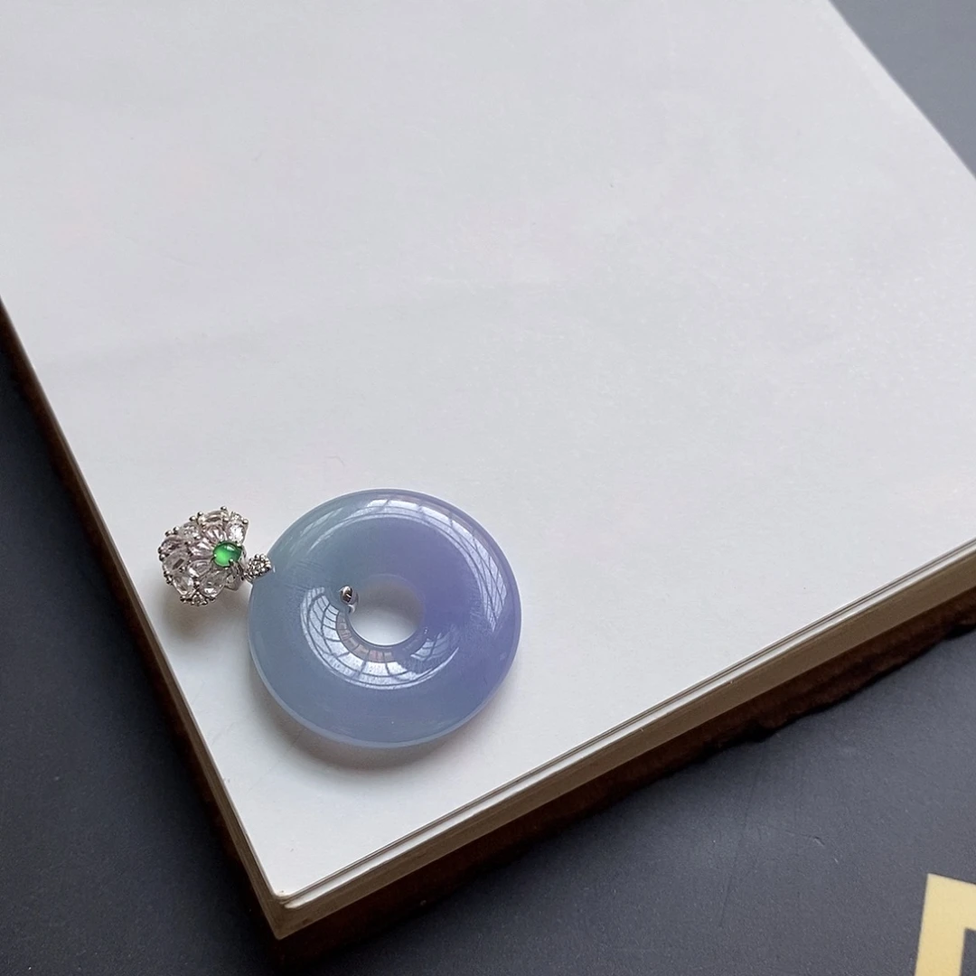 翡翠颈饰18K金镶嵌紫罗兰甜甜圈