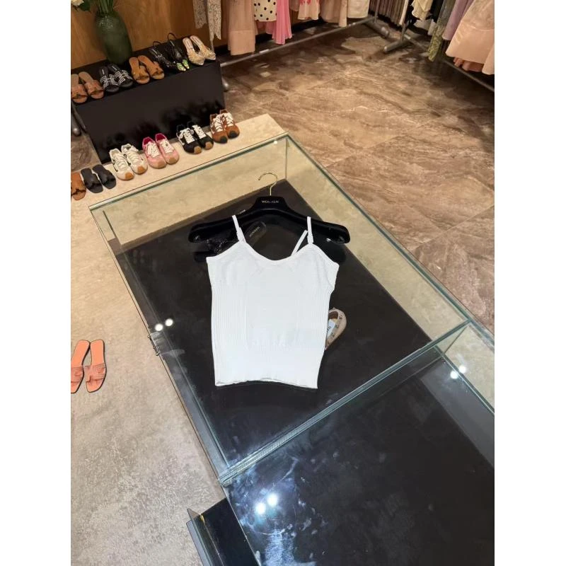 WW2025新款女士纯色修身型白色吊带背心休闲风百搭休闲小香风