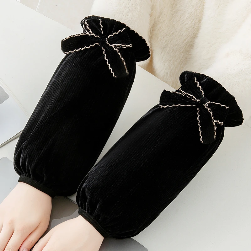 韩版简约长款可爱防污袖套秋冬成人工作耐脏羽绒服护袖学生套袖女