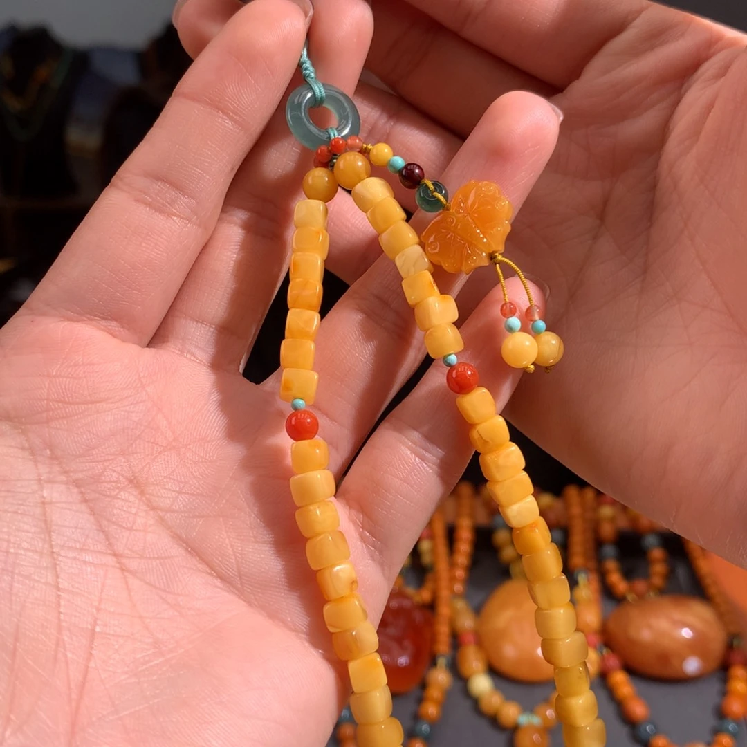 蜜蜡裸石未镶嵌手机挂件