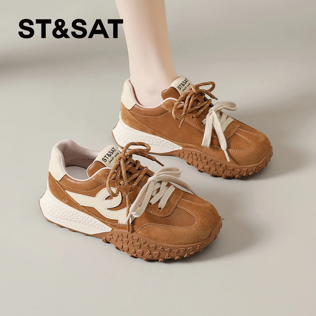 星期六厚底德训鞋女2025新款女鞋秋季爆款阿甘运动鞋户外登山板鞋