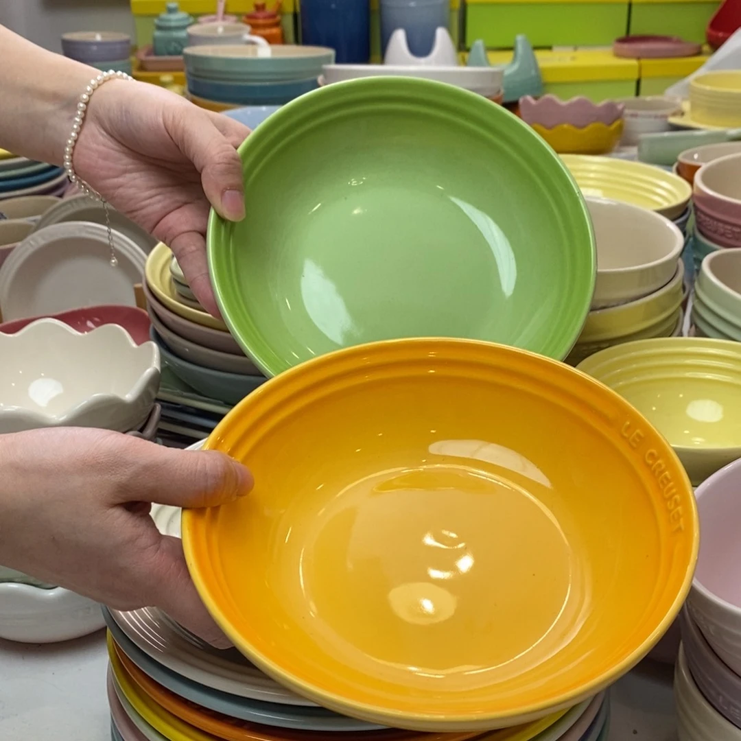 瓷片微瑕2个7英寸燕麦盘