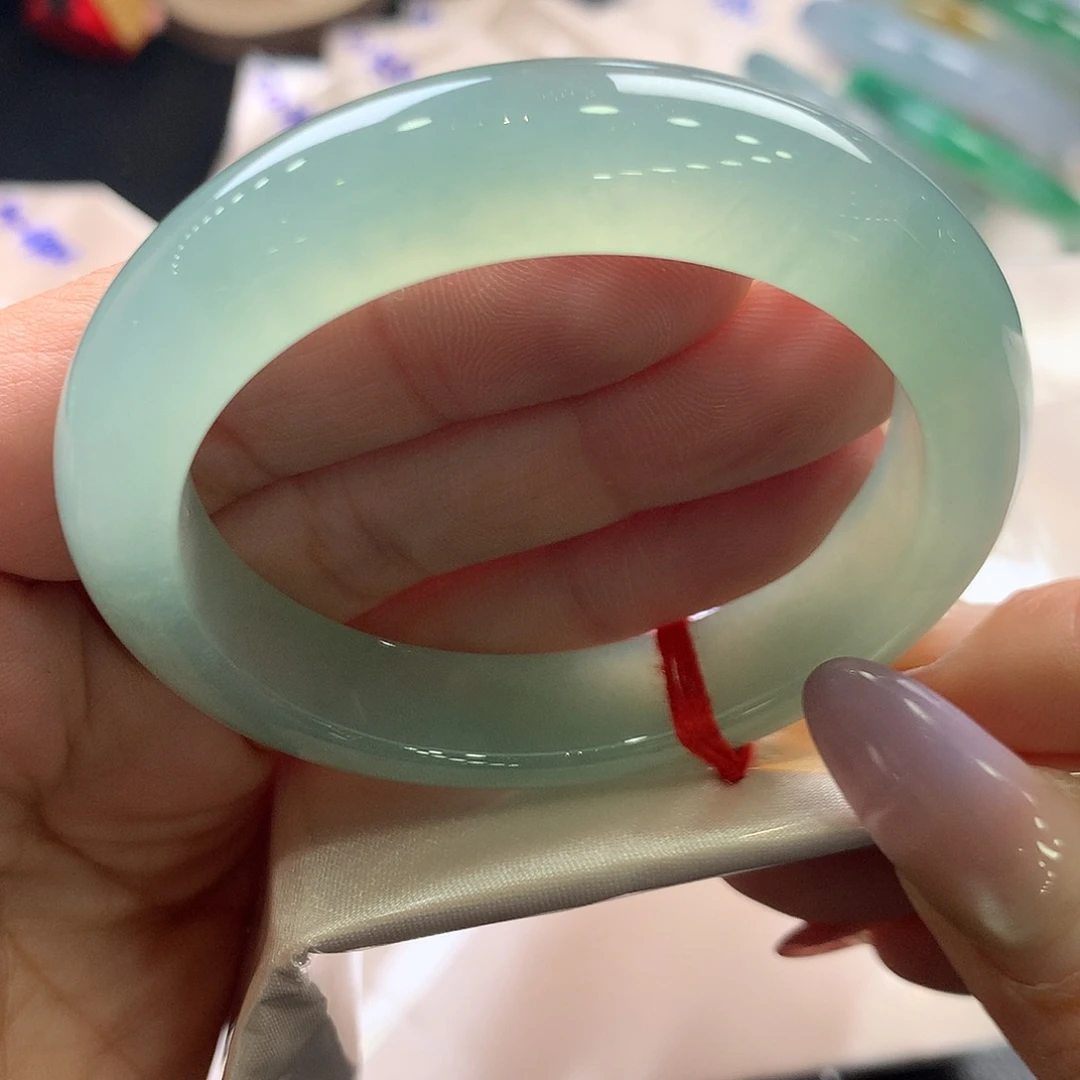 翡翠未镶嵌手镯50:3正冰胶绿