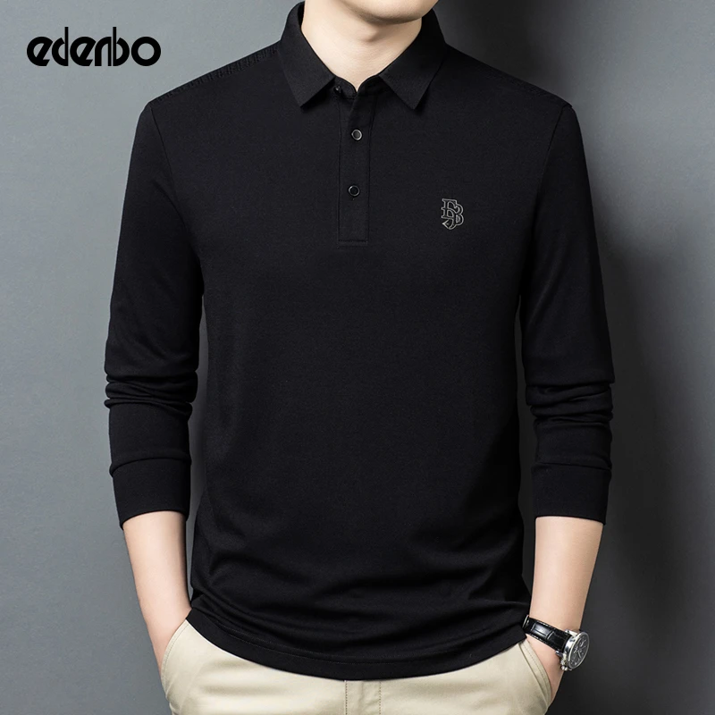 【商场同款】爱登堡男士polo衫长袖25新款春秋季商务高级感翻领T恤