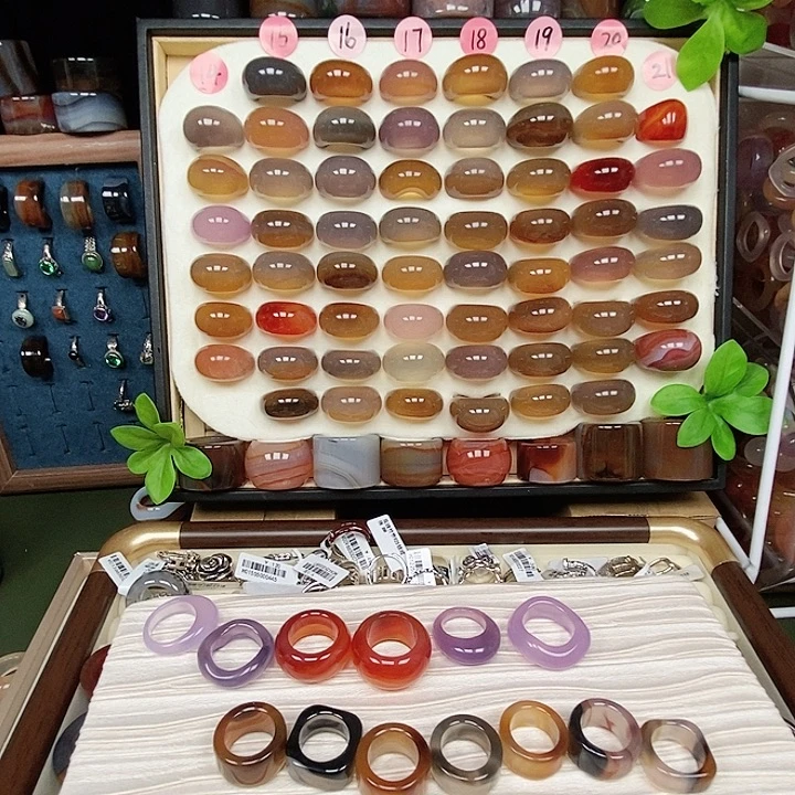 往***啊玛瑙/玉髓合金戒指