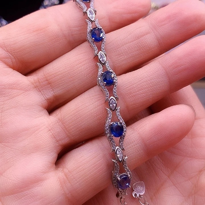 手链蓝宝石银S925镶嵌