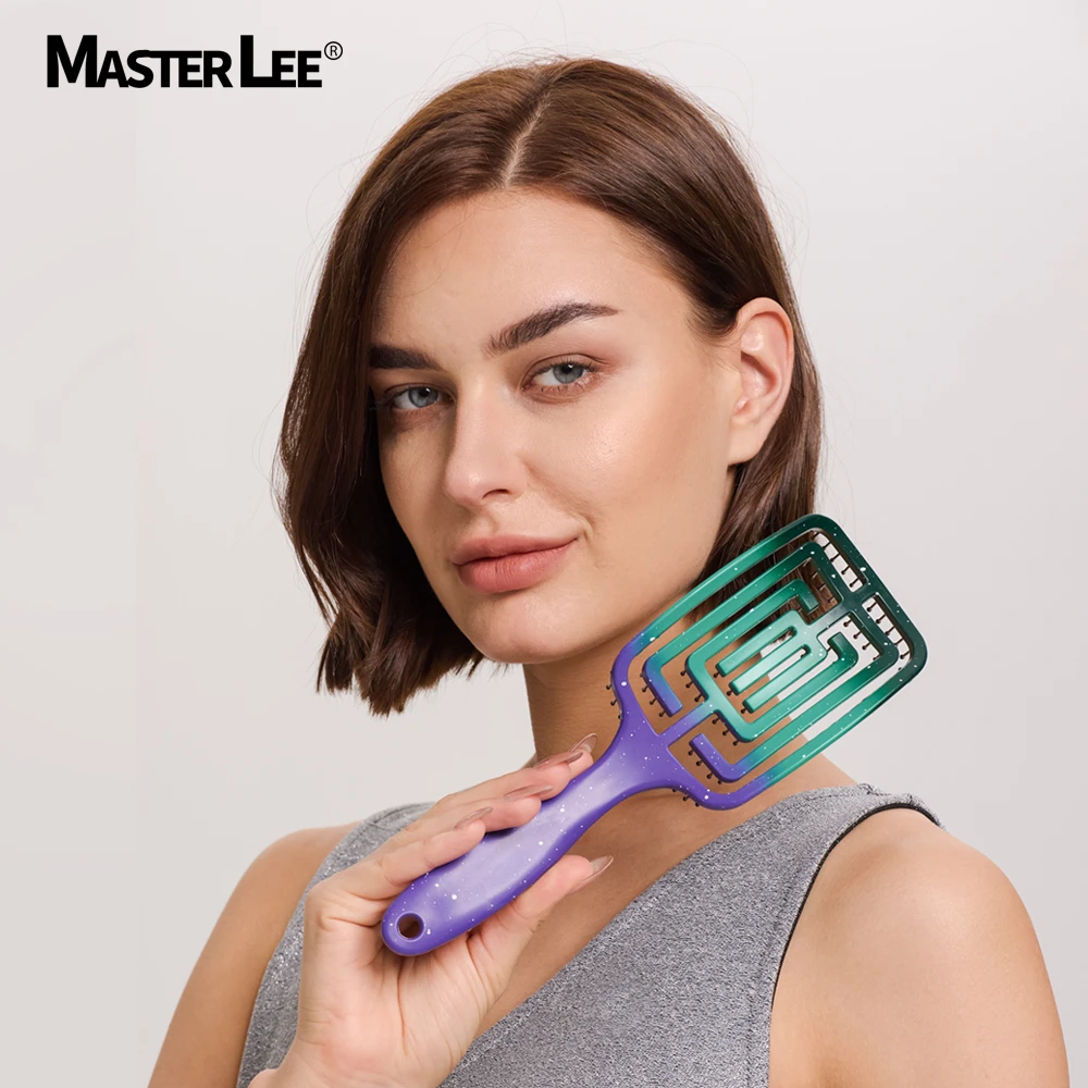 跨境星空渐变大弯梳蓬松背头造型梳排骨梳顺发塑料梳子家用梳头