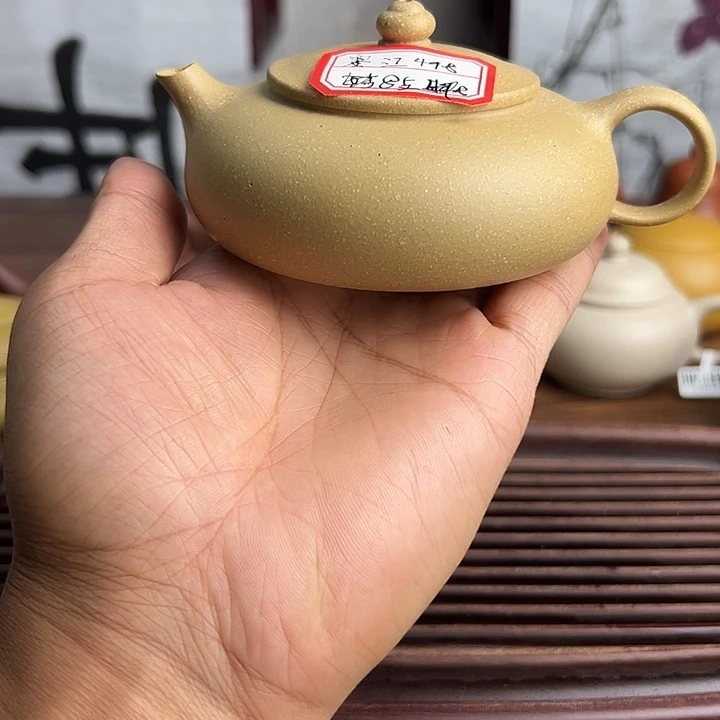 茶壶紫砂原矿绿皮绿泥寒江壶