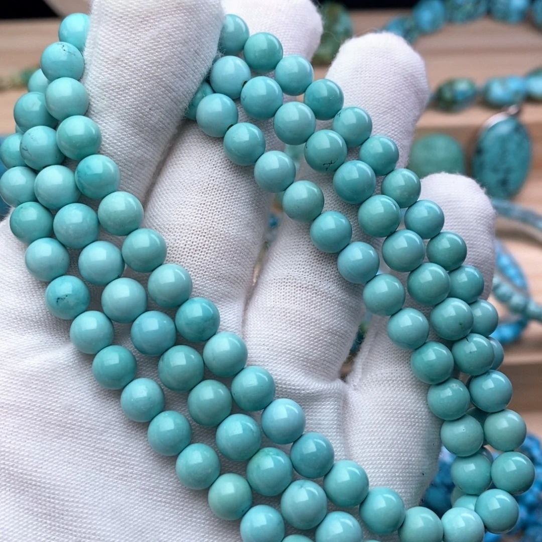 未镶嵌绿松石珠宝奇石6.8mm