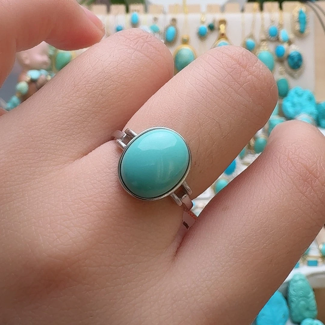 绿松石珠宝奇石银S925镶嵌