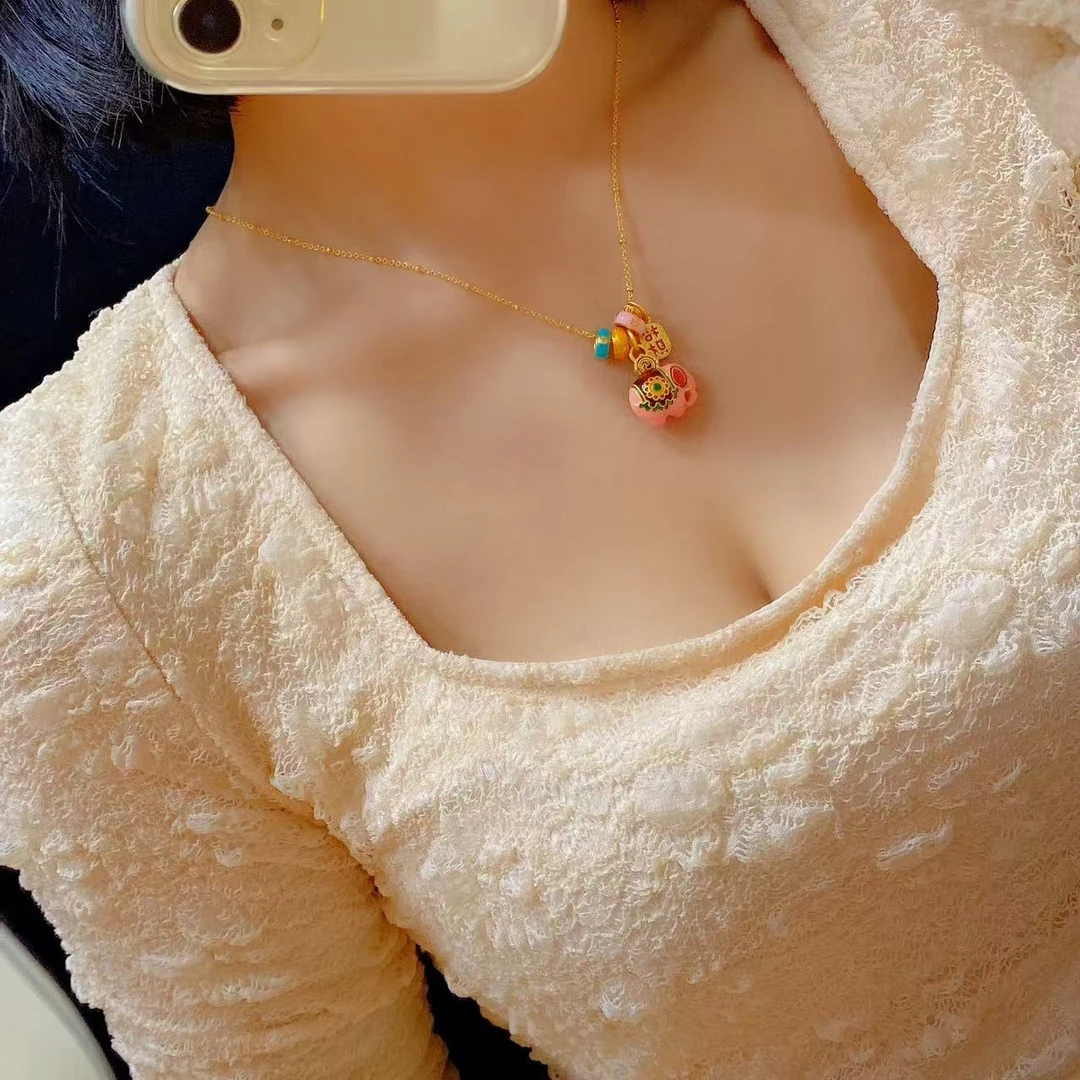 QIAMI AC 洽米高定【小飞象吊坠】新国潮高温珐琅时尚款