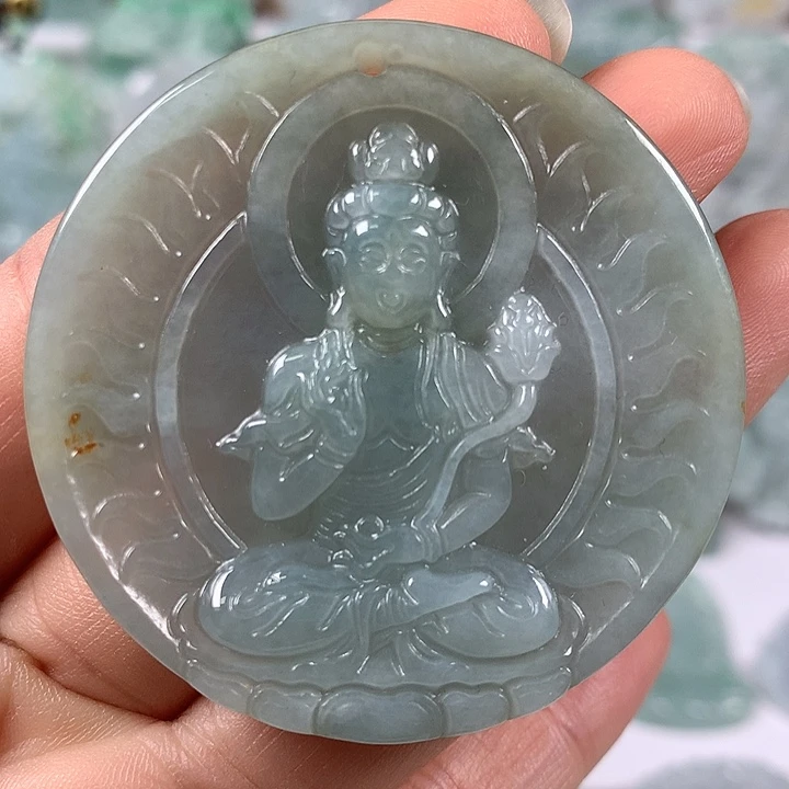 翡翠未镶嵌颈饰大势至菩萨福利
