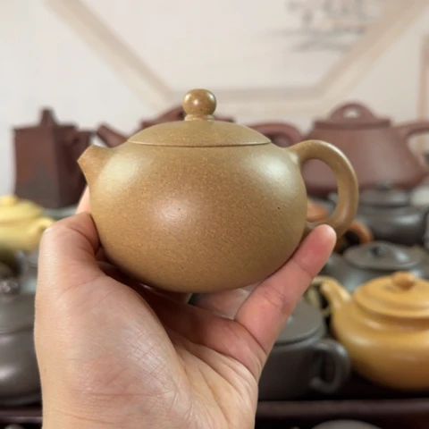 紫砂茶壶墨绿泥料200cc