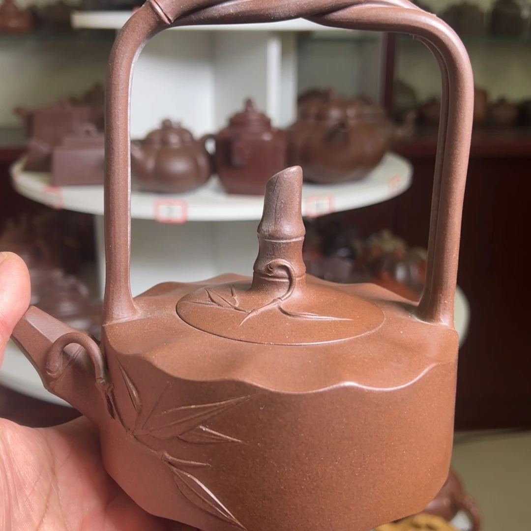 紫砂茶壶原矿提梁