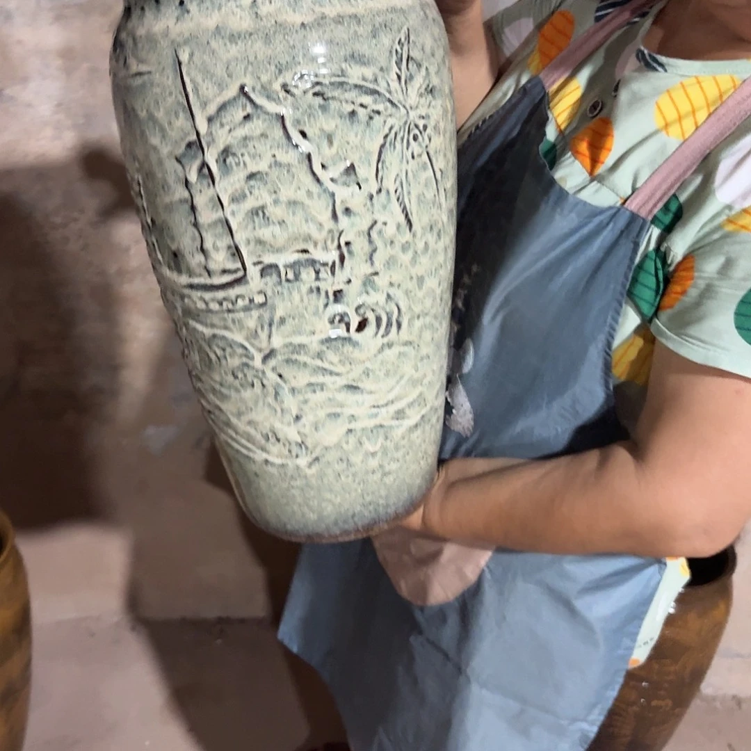 紫砂花盆口20高42