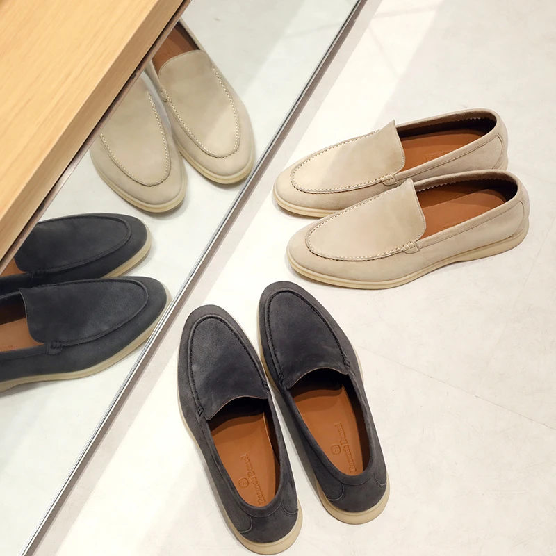 【243612117】夏日漫步品味腔调 羊反绒/牛皮 懒人一脚蹬乐福鞋男