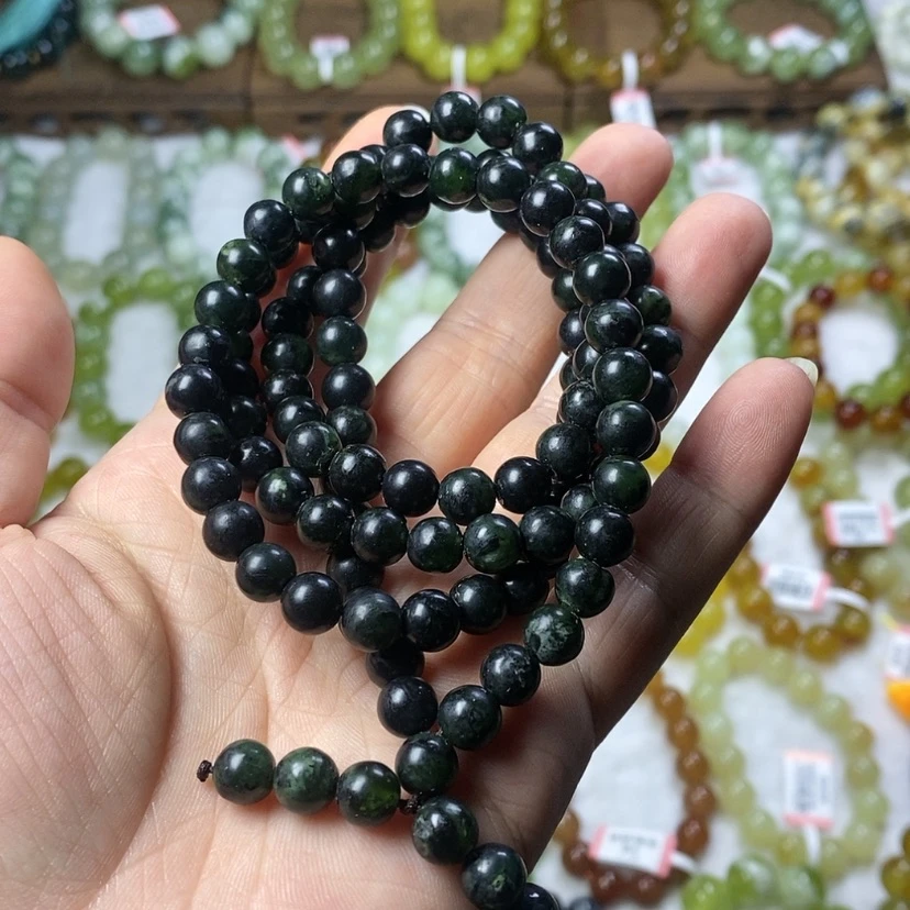 【闪购商品】蛇纹石玉手串未镶嵌b****n卡7