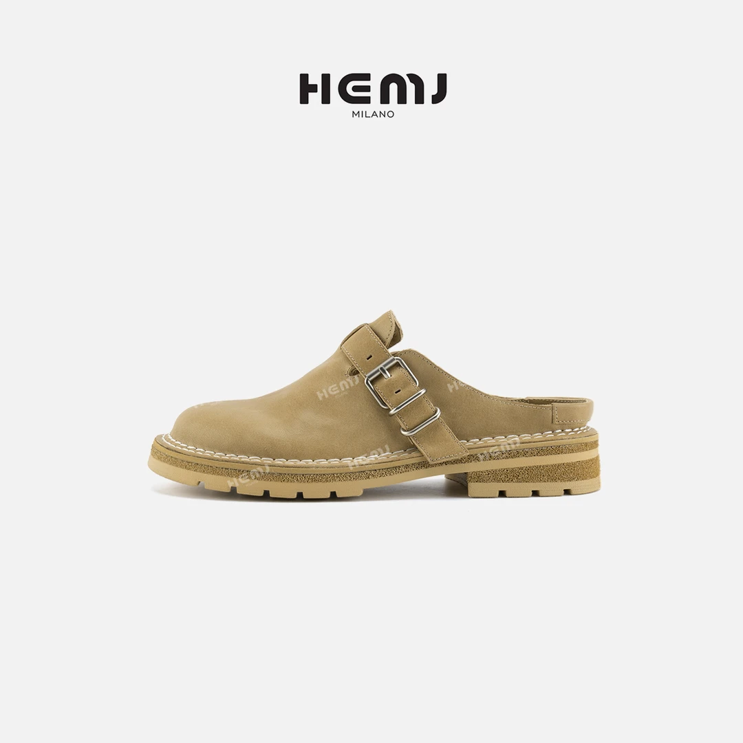 HEMJ 和梦洁牛皮简约大方柔软舒适半拖 MD1A0103