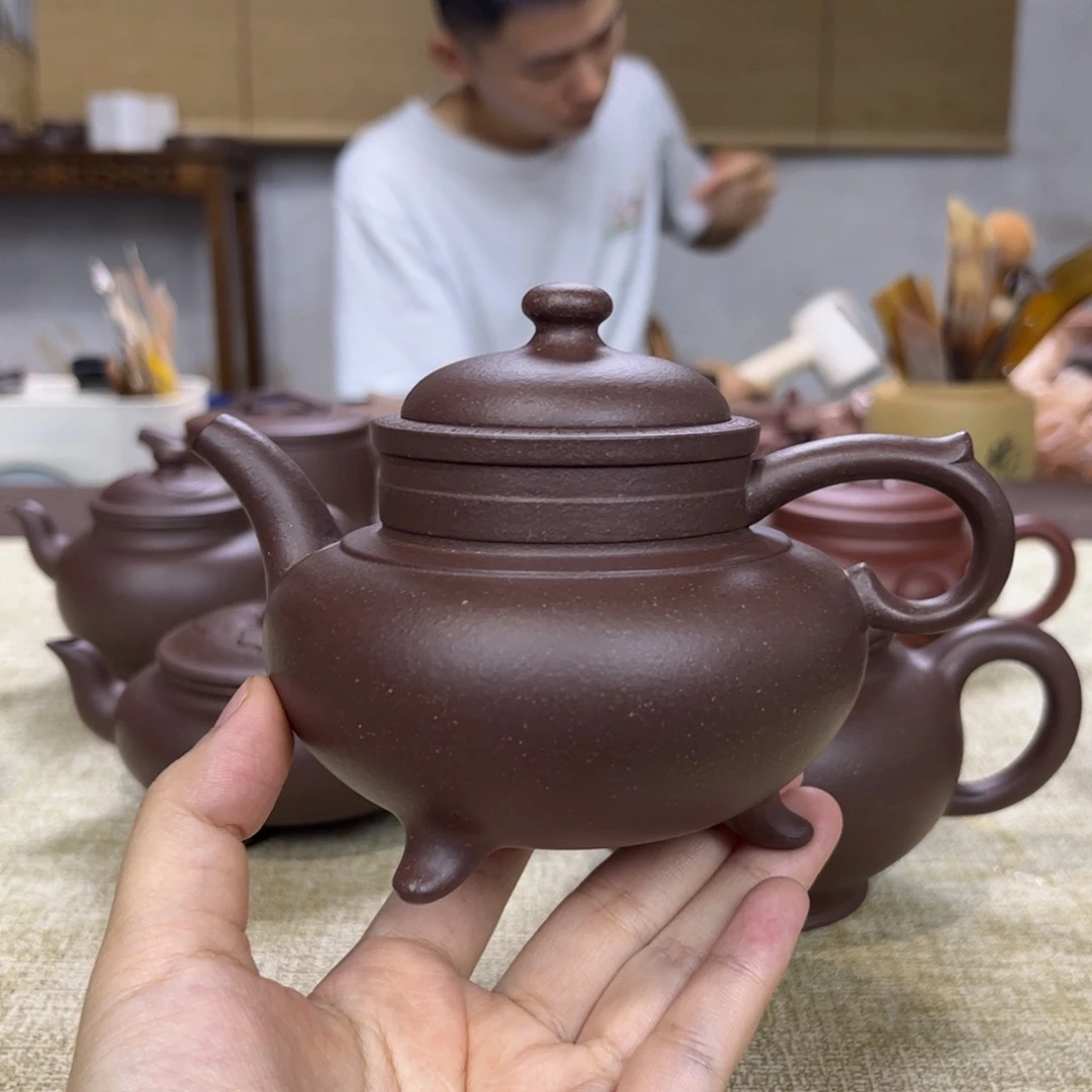 静***海茶壶紫砂古卣紫砂壶半手工