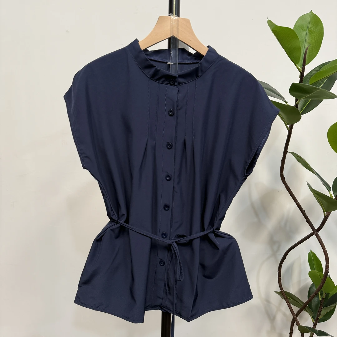 欧货炸街减龄休闲气质时尚洋气单排扣衬衫夏女2225#