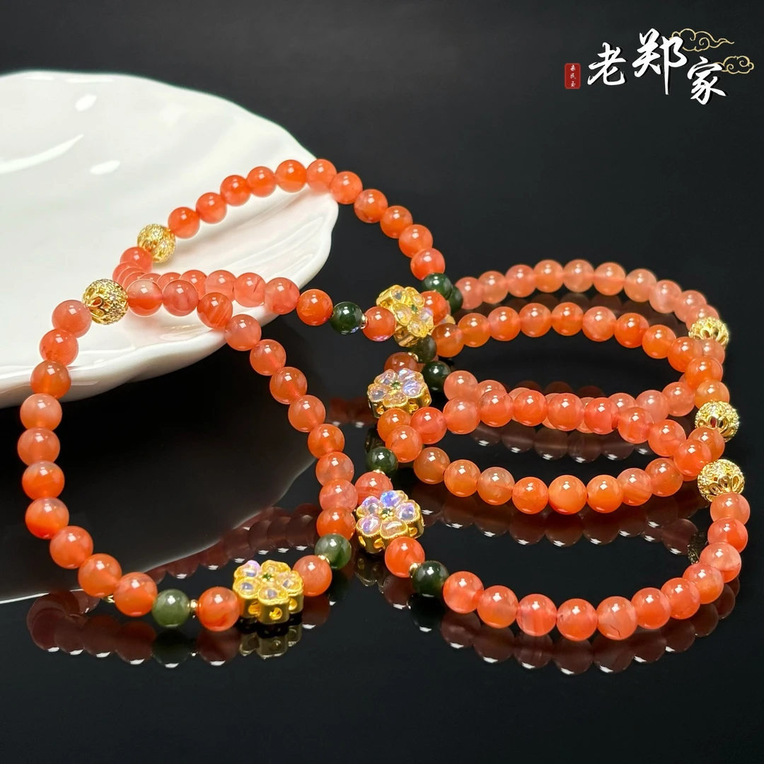 【老郑家】天然南红玛瑙DIY手串  多样性发一件 约6mm+