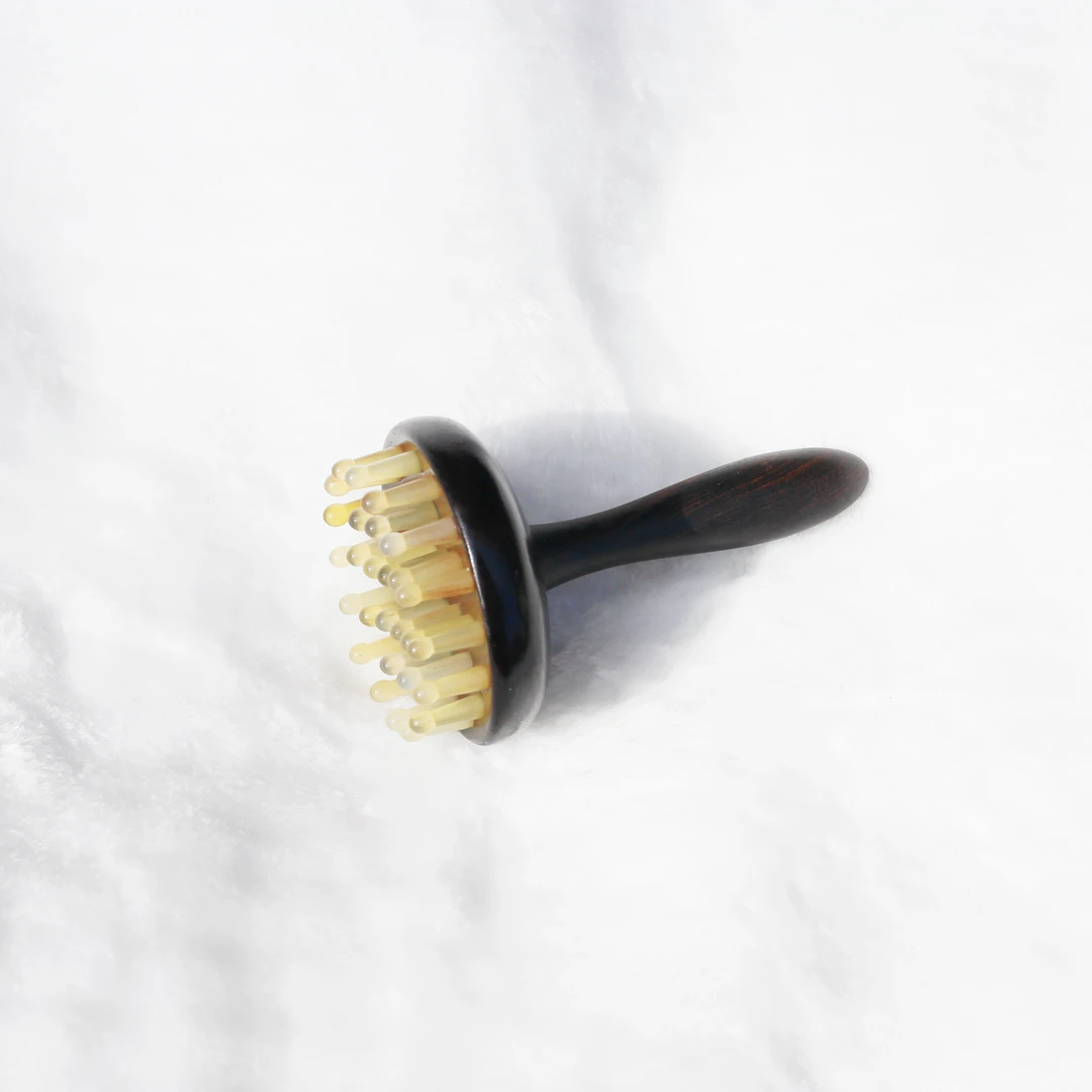 长柄紫光檀28齿羊角按摩梳直播间专属链接一物一图无赠品