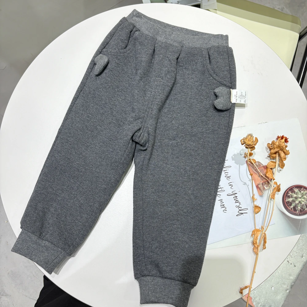 哎蔴蔴9041805秋冬小童针织小哈伦棉裤儿童韩版时尚休闲加厚保暖