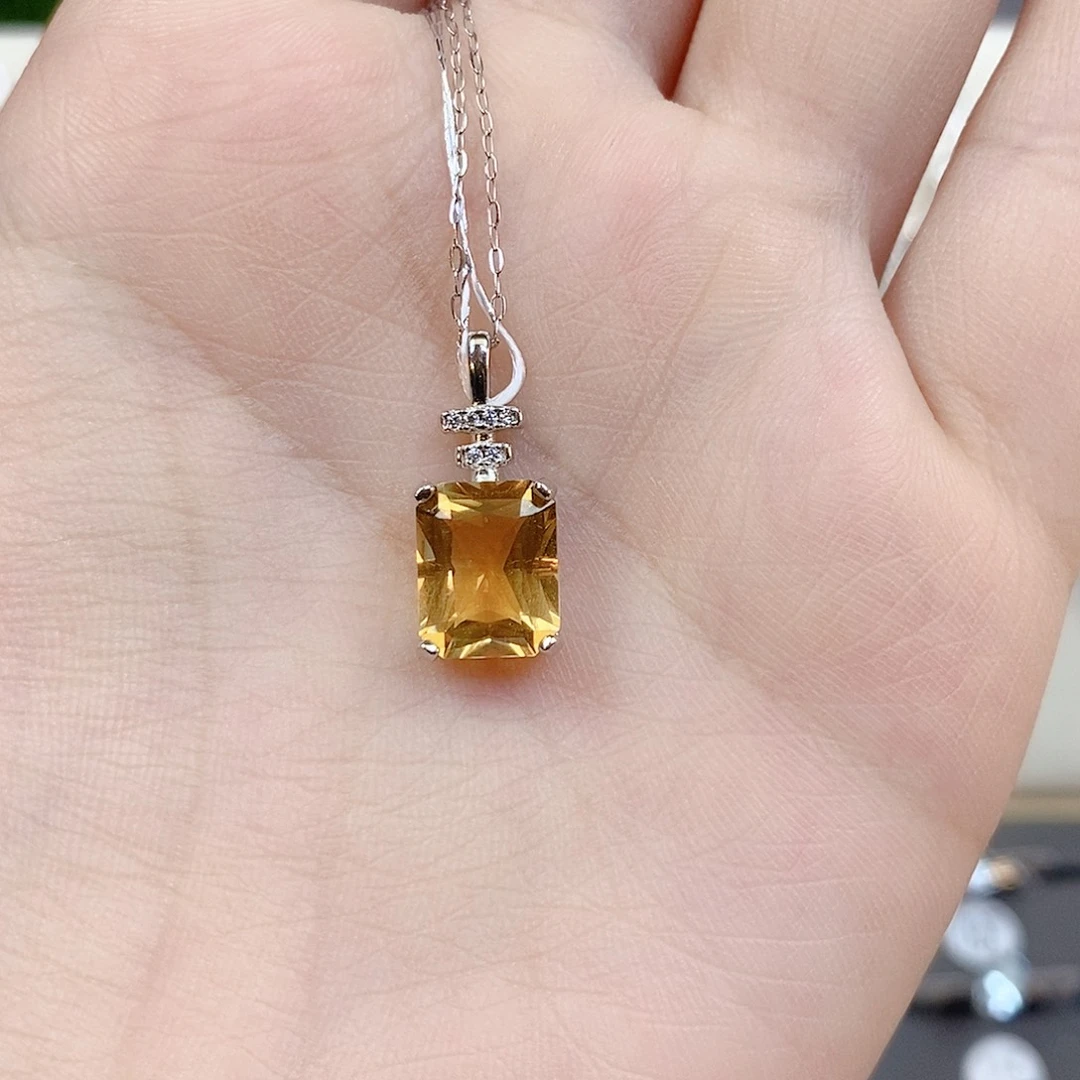 吊坠(赠链)银S925镶嵌黄晶