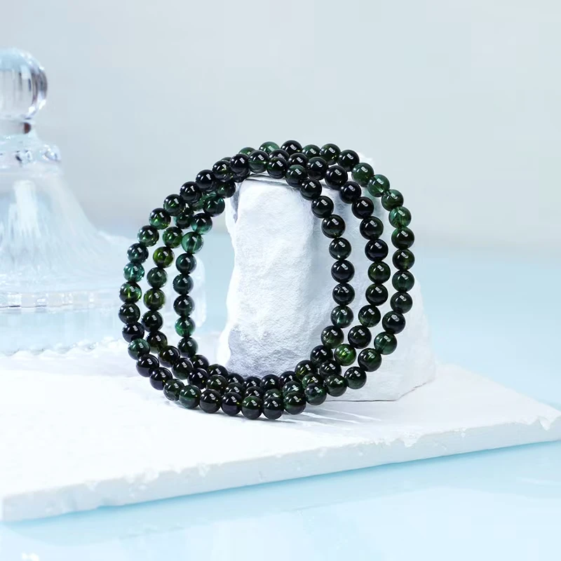 黑玫瑰蓝绿碧玺多圈手链-多样性发其一