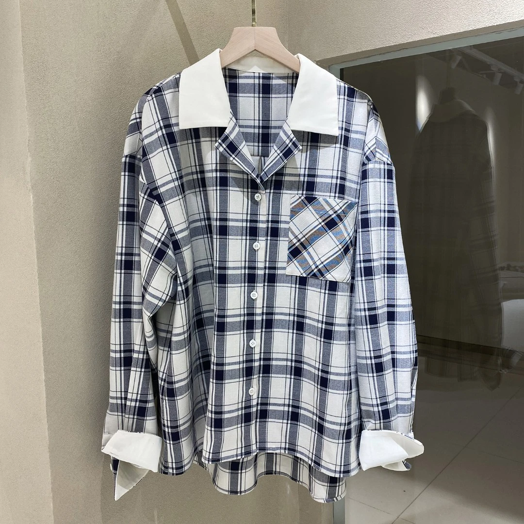 【水墨格纹】翻领格纹衬衫FS201S051