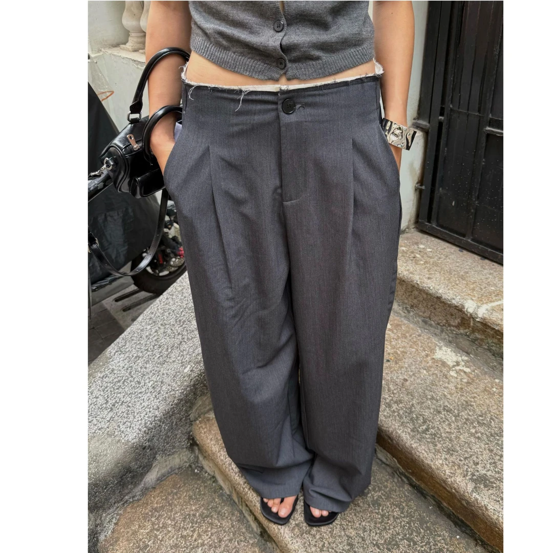 【逸语2025专场】IN choose u笑笑家2025夏季显瘦直筒西装裤女89782