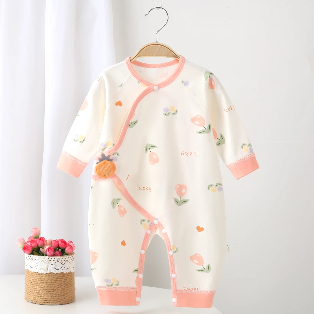 【幻司】新生儿连体衣纯棉无骨春秋四季款衣服0-6个月宝宝睡衣爬服