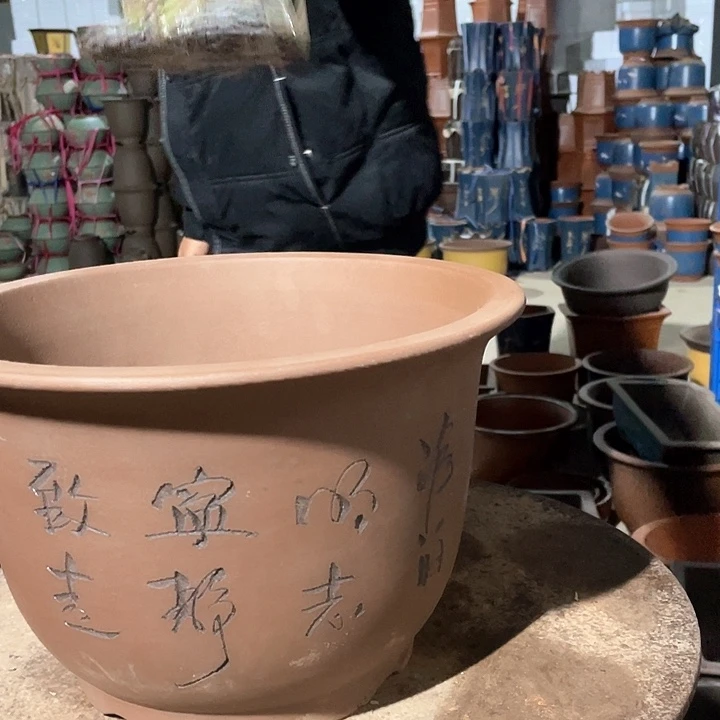 紫砂30平角金钟花盆