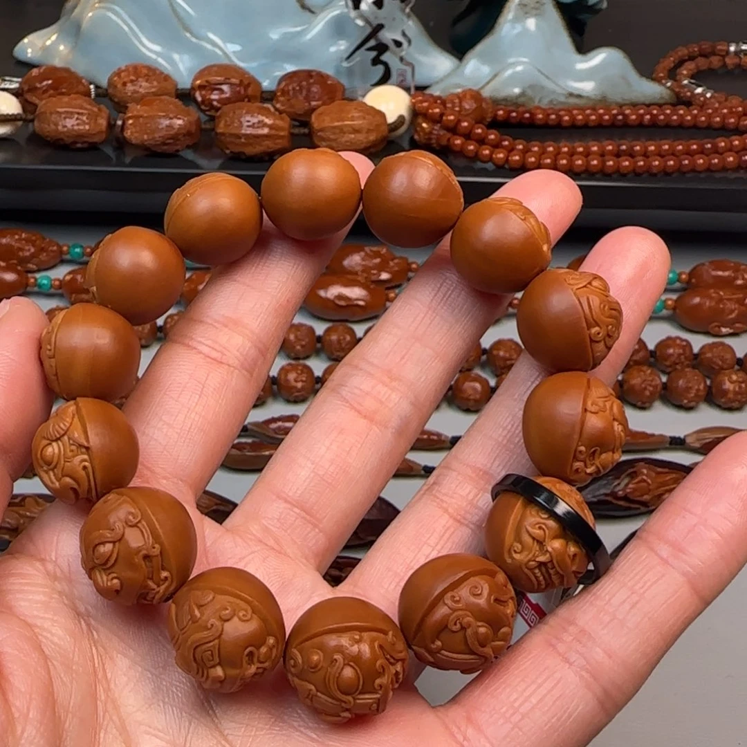 橄榄核手串/手链1.6尺寸兽面瓦当手串